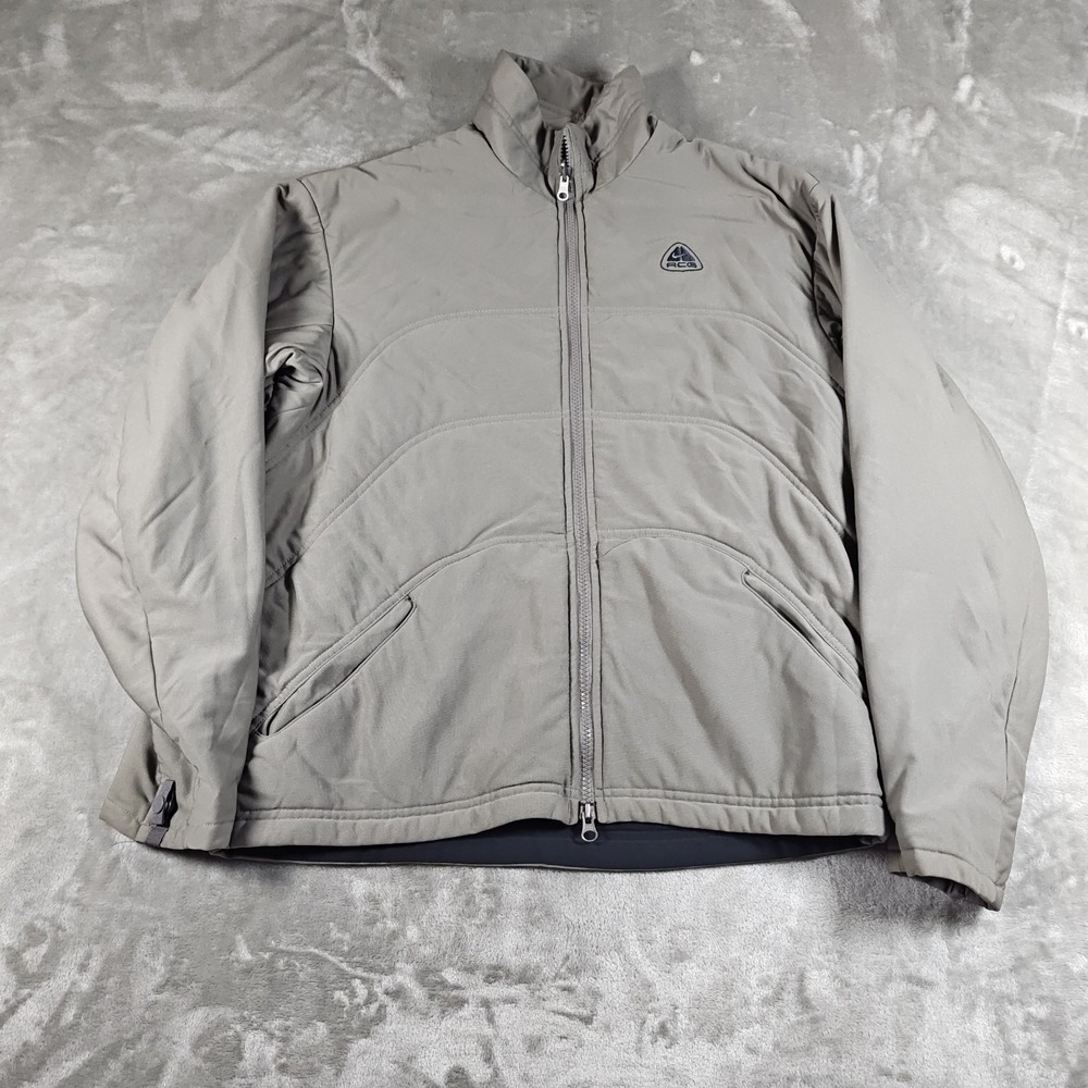 Vintage Nike‎ ACG Jacket Mens Small Gray Thermal Layer 2 Insulated Full Zip